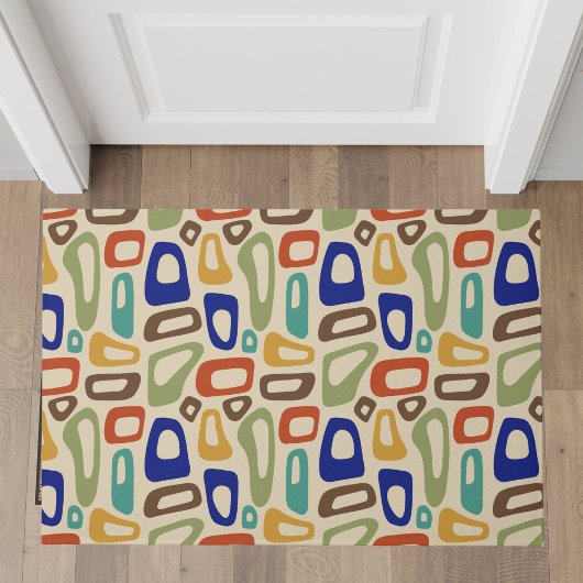 Retro Multicolor Mid-Century Modern Abstract Deurmat