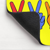 Retro Multicolor Peace Hand Muismat (Hoek)
