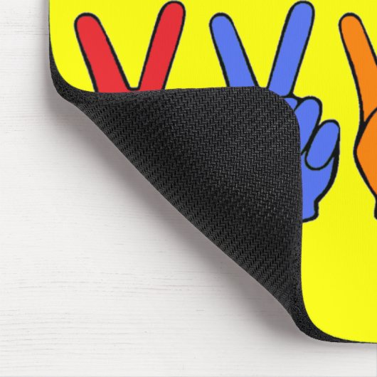 Retro Multicolor Peace Hand Muismat (Hoek)