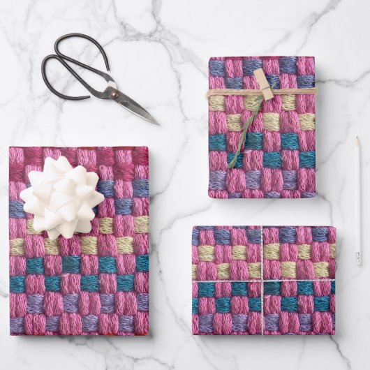 Retro Multicolor Potholder-ontwerp Inpakpapier Vel (Voorkant)