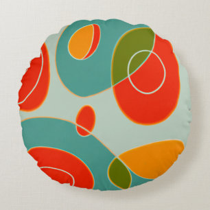 Retro Multicolor Rond Kussen
