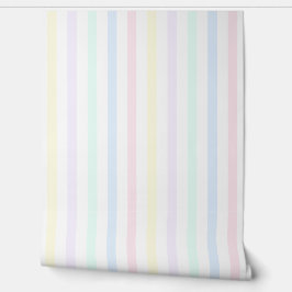 Retro Multicolor Snoep Stripe Pastel Behang