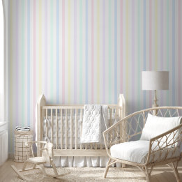 Retro Multicolor Snoep Stripe Pastel Behang