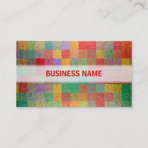 Retro Multicolor Square Patroon Visitekaartje