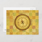 Retro  multicolored Compass Design Briefkaart (Voorkant / Achterkant)