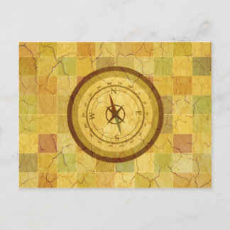 Retro  multicolored Compass Design Briefkaart