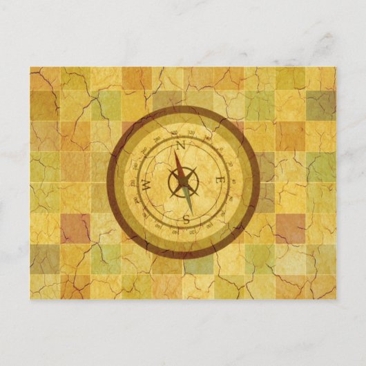 Retro  multicolored Compass Design Briefkaart (Voorkant)