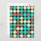 Retro  Multicolored het Patroon van Circles Briefkaart (Voorkant / Achterkant)