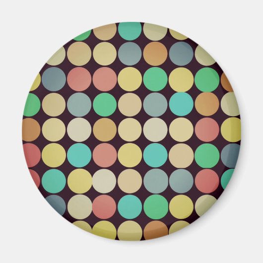 Retro Multicolored het Patroon van Circles Magneet (Voorkant)