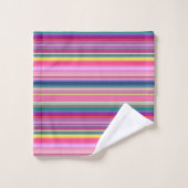 Retro multicolors strepen bad handdoek (Wasdoekje)