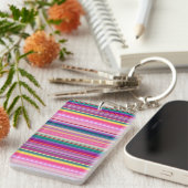 Retro multicolors strepen sleutelhanger (Voorkant Rechts)