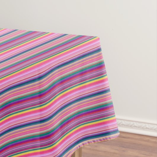 Retro multicolors strepen tafelkleed (Voorbeeld)