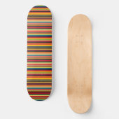 Retro Multicolour Stripe Modern Skateboard Deck (Voorkant)