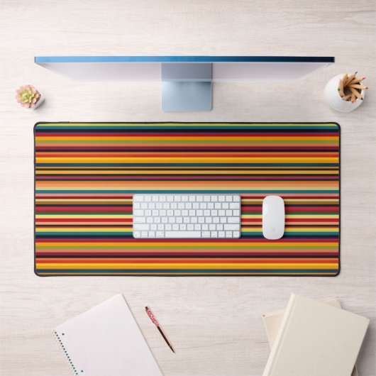 Retro Multicolour Stripe Modern Vintage Desk Mat (Kantoor 1)