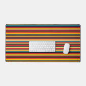 Retro Multicolour Stripe Modern Vintage Desk Mat (Keyboard & Muis)