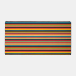Retro Multicolour Stripe Modern Vintage Desk Mat