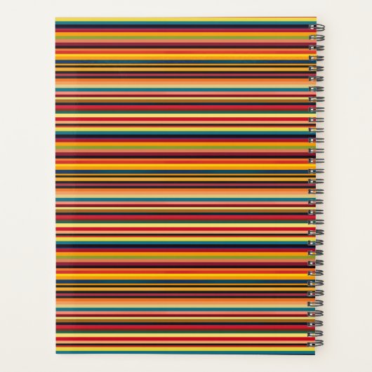 Retro Multicolour Stripe Modern Vintage Planner (Achterkant)