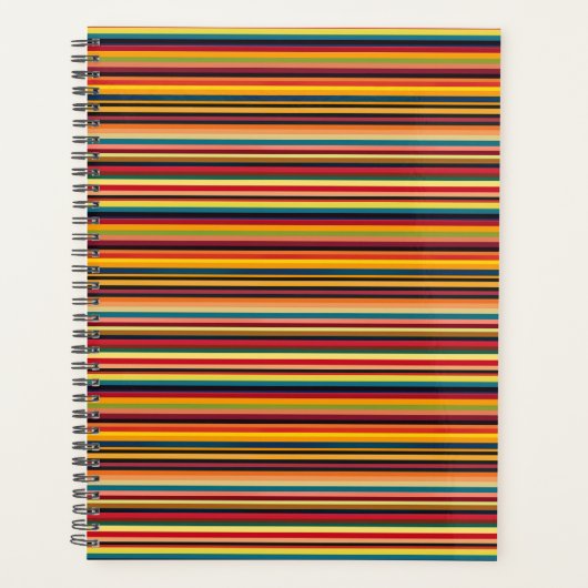 Retro Multicolour Stripe Modern Vintage Planner (Voorkant)