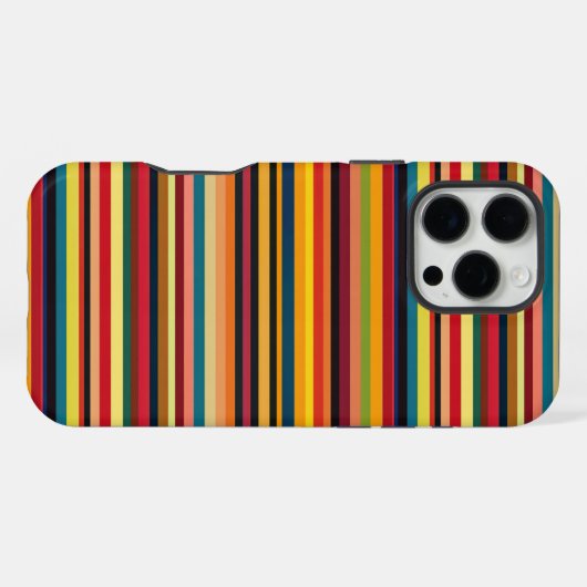 Retro Multicoloured Striped Print iPhone Case iPhone Hoesje (Achterkant horizontaal)