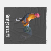 Retro multikleur haan "Laat je zien" Fleece Deken (Voorkant (Horizontaal))