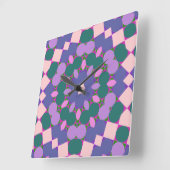 Retro multikleur patroon vierkante klok (Hoek)