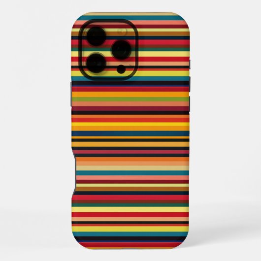 Retro multikleurige gestreepte print iPhone hoes Hoesje (Achterkant)