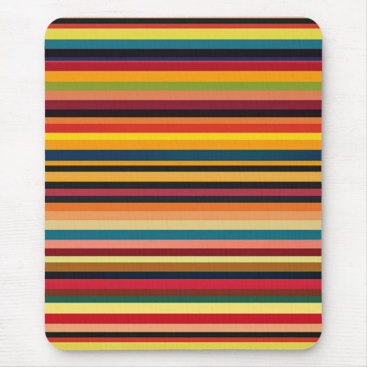 Retro multikleurige streep moderne muismat (Voorkant)