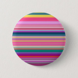 Retro multikleurige strepen ronde button 5,7 cm