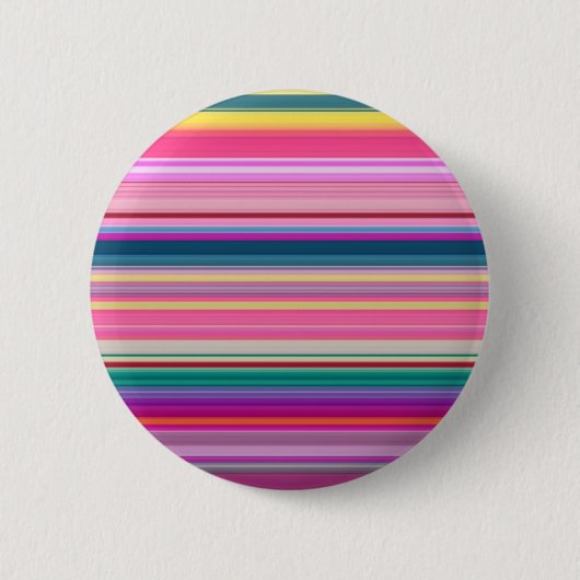 Retro multikleurige strepen ronde button 5,7 cm (Voorkant)