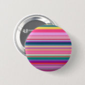 Retro multikleurige strepen ronde button 5,7 cm (Voorkant /achterkant)
