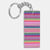 Retro multikleurige strepen sleutelhanger (Voorkant Links)