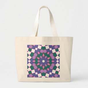 Retro multikleurpatroon grote tote bag