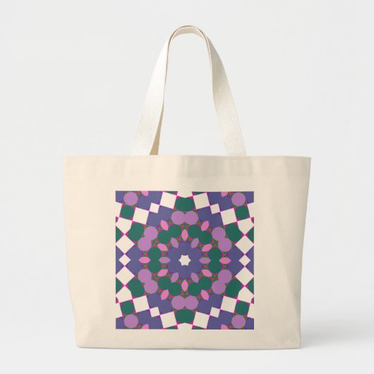 Retro multikleurpatroon grote tote bag (Voorkant)