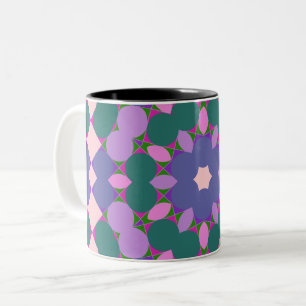 Retro multikleurpatroon tweekleurige koffiemok