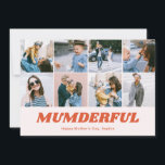 Retro Mumderful Mothers Day 12 Photo Collage Pink Feestdagenkaart<br><div class="desc">Elegant Mother's Day greeting card.'</div>