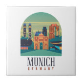  Retro München Beieren Duitsland Tegeltje (Voorkant)