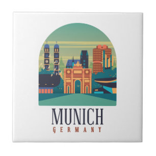 Retro München Beieren Duitsland Tegeltje