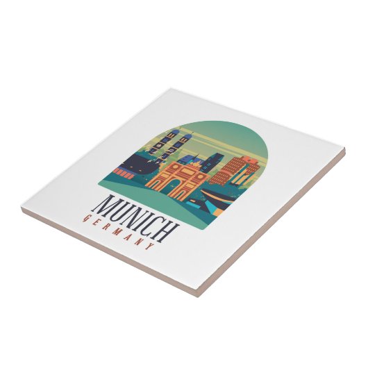 Retro München Beieren Duitsland Tegeltje (Zijkant)