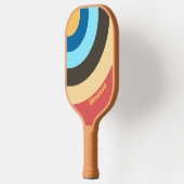 Retro Murmur Cirkel Streep met Naam Pickleball Paddle (Links)