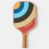 Retro Murmur Cirkel Streep met Naam Pickleball Paddle (Achterkant)