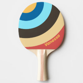 Retro Murmur Cirkel Streep met Naam Tafeltennisbatje