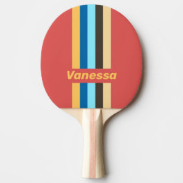 Retro Murmur Pin Gestreept met Naam Tafeltennisbatje
