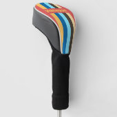 Retro Murmur Speld Gestreeptd met Naam Golfheadcover (Schuin)