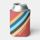 Retro Murmur Strepen met Naam Blikjeskoeler (Blikje Voorkant)