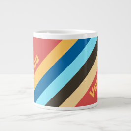 Retro Murmur Strepen met Naam Grote Koffiekop