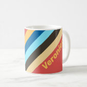 Retro Murmur Strepen met Naam Koffiemok (Voorkant rechts)