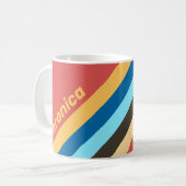 Retro Murmur Strepen met Naam Koffiemok (Voorkant links)