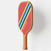Retro Murmur Strepen met Naam Pickleball Paddle (Links)