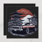 Retro Muscle Car Feestdagenkaart (Voorkant / Achterkant)