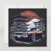 Retro Muscle Car Feestdagenkaart (Voorkant)